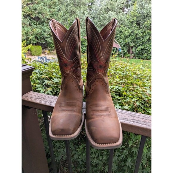 Ariat Sport Western Boots Mens 12EE Brown Leather Square Toe Cowboy main image 8